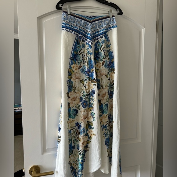FARM Rio Dresses & Skirts - FARM Rio White Maxi Skirt with Blue and Cream Floral Print